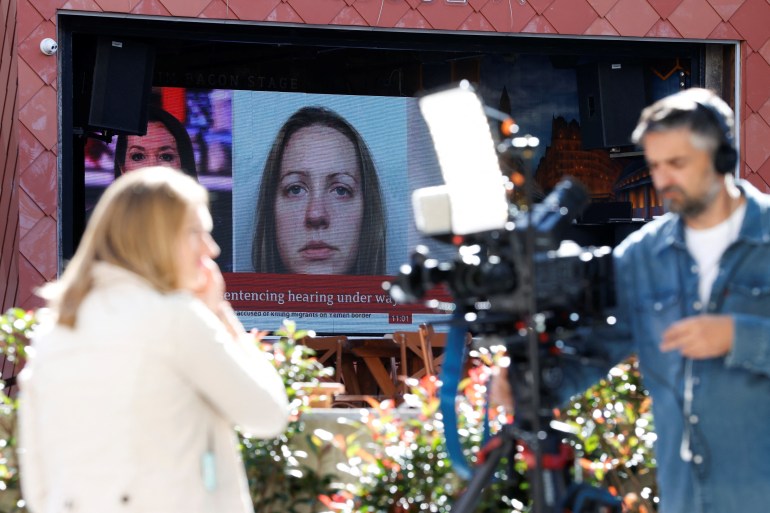 Lucy Letby, infirmière condamnée, photographiée avant sa sentence au Manchester Crown Court, le 21 août 2023. REUTERS/Phil Noble