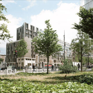 La Métropolitaine, Ignacio Prego Architectures et Thibaud Babled Architectures, dans la ZAC Clichy Batignolles, à Paris.