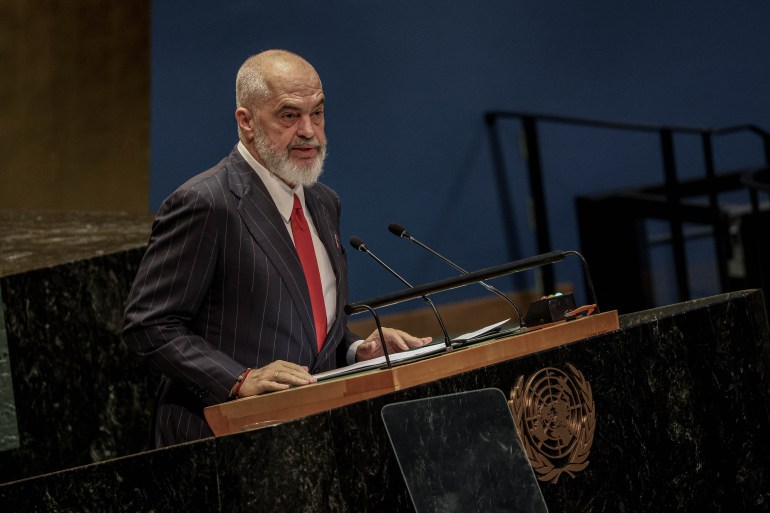 Edi Rama, Premier ministre de la République d'Albanie, s'exprime lors du Sommet du Futur.