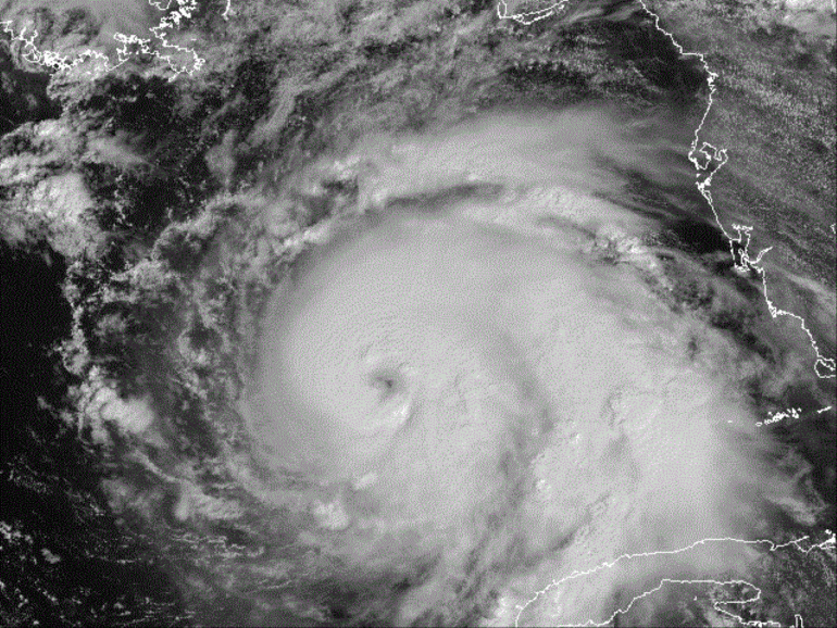 Ouragan Michael de catégorie quatre frappant la Floride en octobre 2018