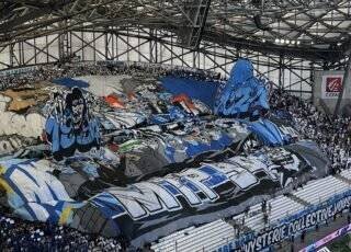 Supporters de l'OM au stade Vélodrome