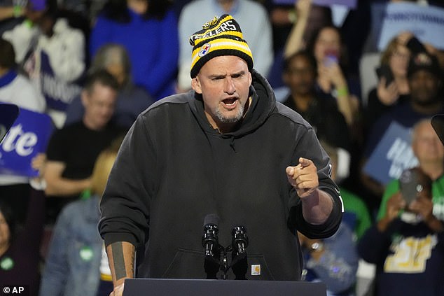 John Fetterman au rassemblement d'Erie.