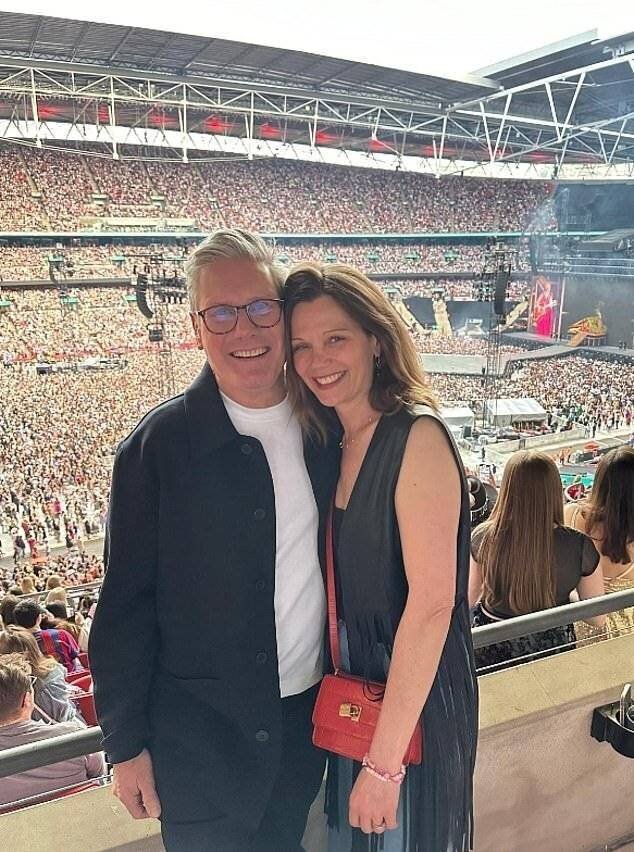 Sir Keir Starmer avec sa femme Victoria lors d'un concert de Taylor Swift
