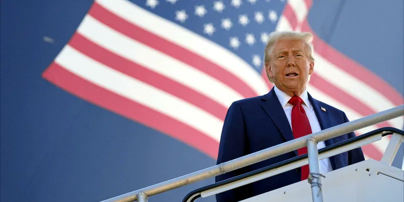 Donald Trump arrivant à Detroit, le 18 octobre 2024.