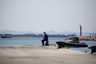 Dans le port de Shengjin, ville portuaire qui accueille l’un des deux centres pour migrants construits par l’Italie en Albanie, le 5 juin 2024.