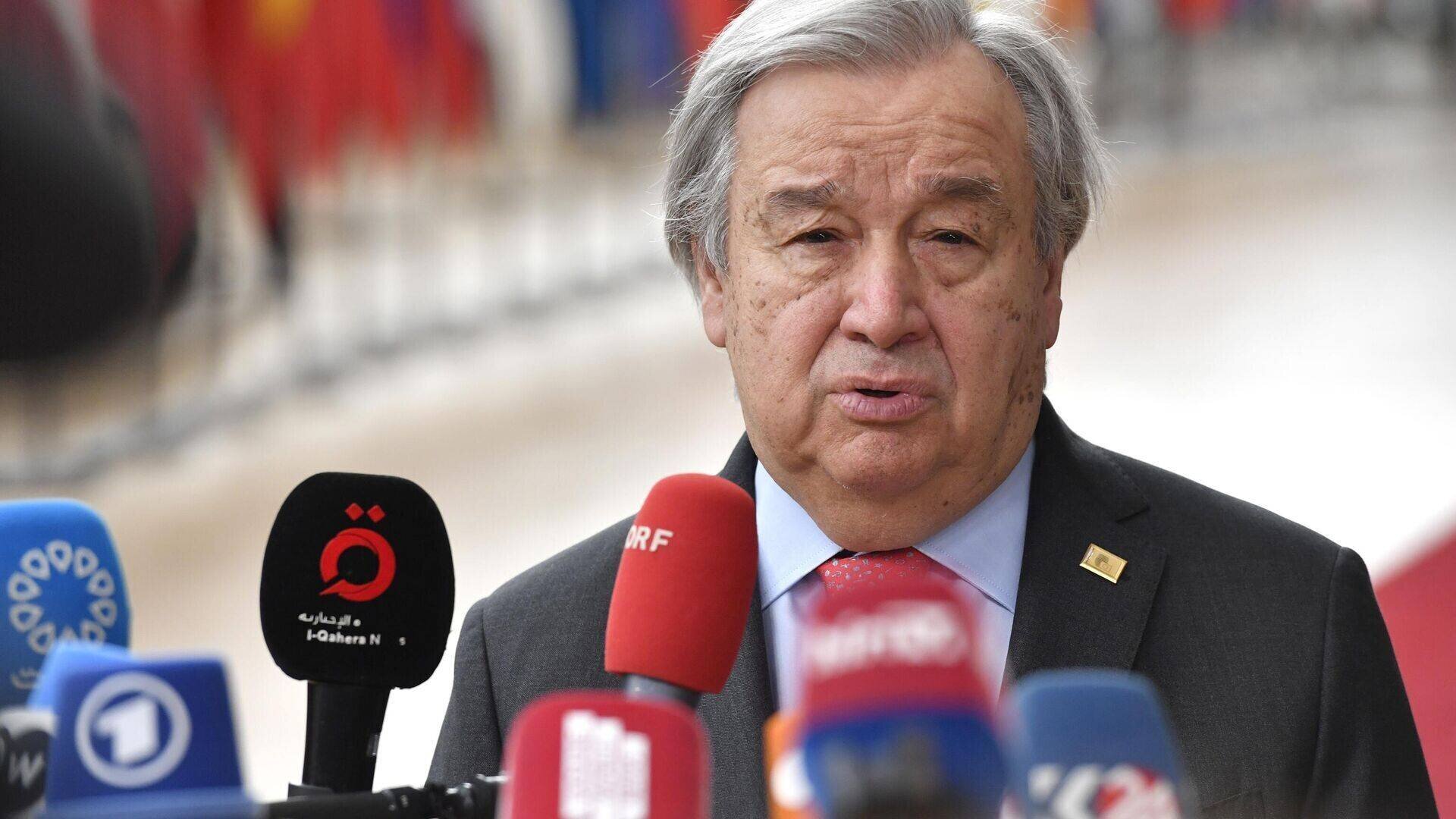 Antonio Guterres lors de son discours à Addis-Abeba