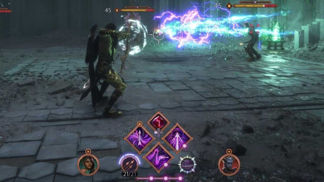 Les pouvoirs d'archerie de mon personnage en pleine action.