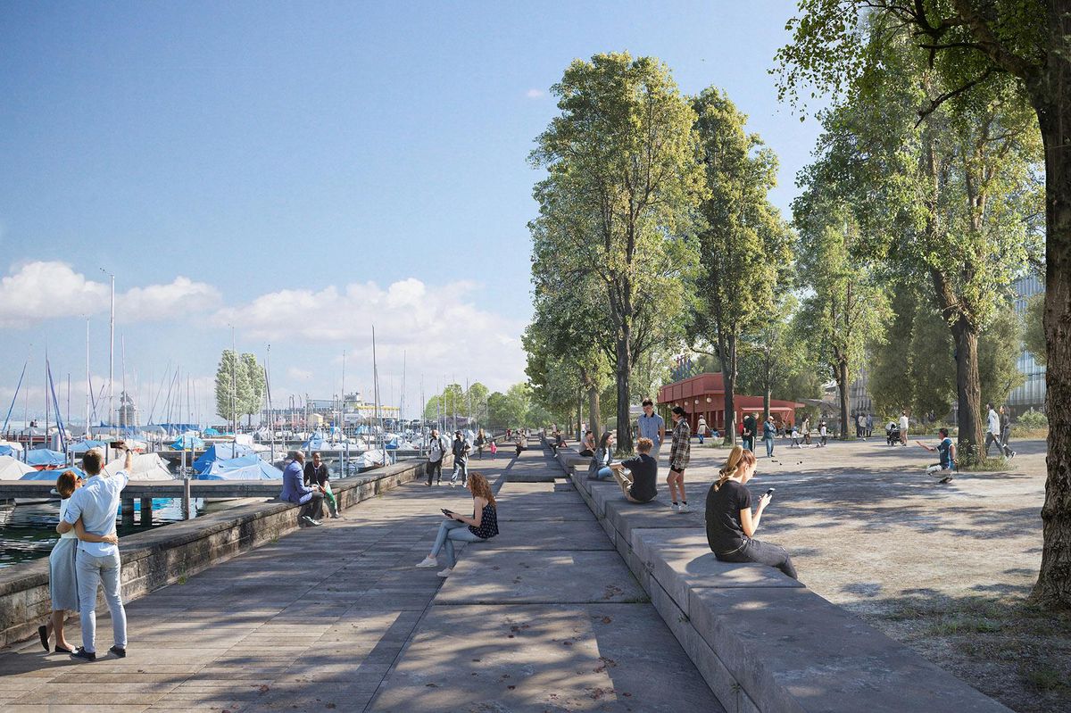 Au port d'Enge, un parc se substituera aux voitures.