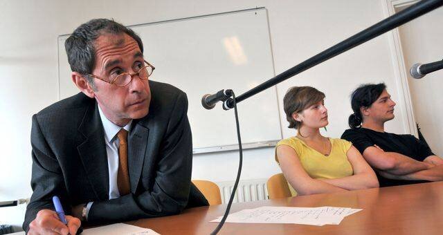 Richard Descoings lors d'une visite au collège-lycée expérimental d'Hérouville-Saint-Clair