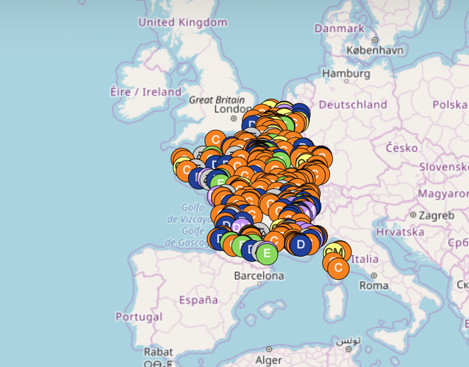 La carte des « cold cases », sur le site de l’Association d’aide aux victimes des affaires non élucidées, le 3 novembre 2024.