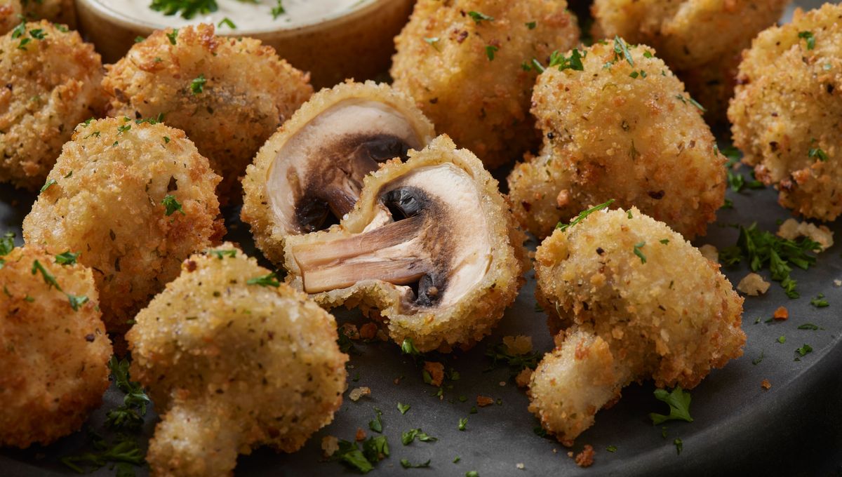 Photographie d'illustration, recette aux champignons de Paris panés, 2022.