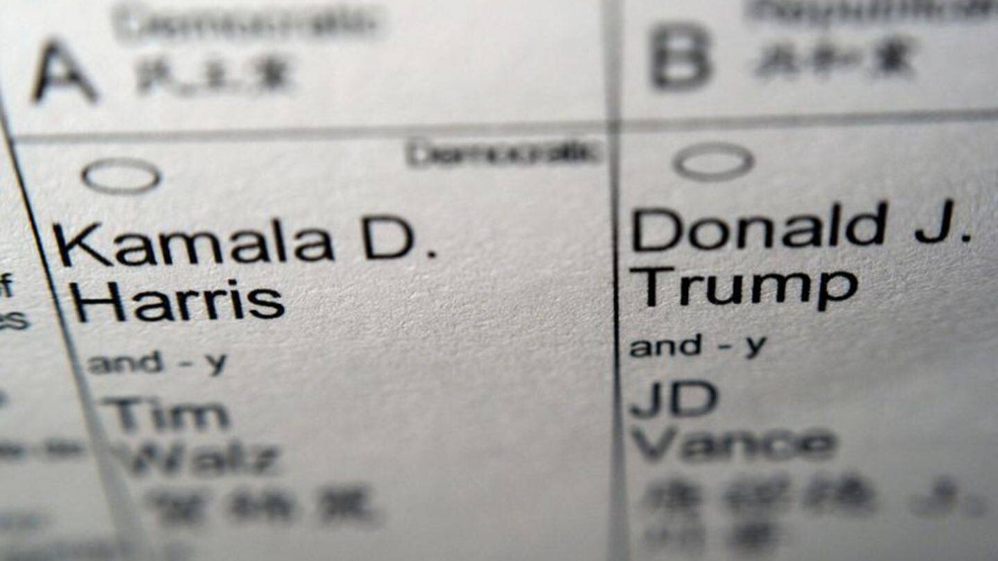 Kamala Harris et Donald Trump lors des élections américaines. (Photo : Patrick Sison/AP)