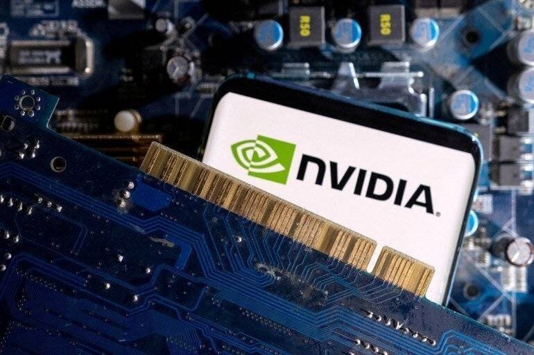 Logo Nvidia sur une carte mère d'ordinateur