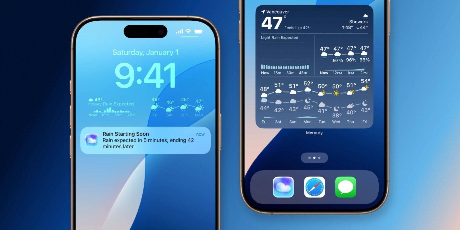 Mercury Weather notifications