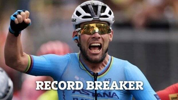 Mark Cavendish célèbre sa victoire