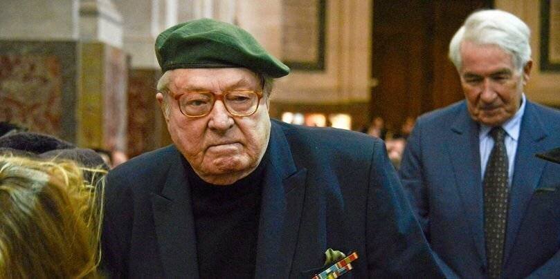 Jean-Marie Le Pen en 2020 aux funérailles du cofondateur du RN, Roger Holeindre.