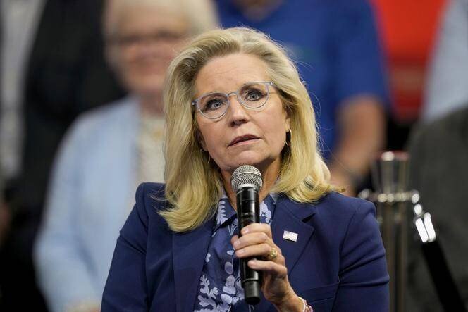 Liz Cheney lors d'une réunion de campagne de Kamala Harris à Malvern, en Pennsylvanie, le 21 octobre 2024.