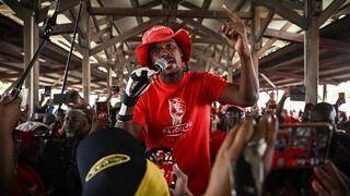 Rodrigue Petitot, leader du mouvement contre la vie chère en Martinique, le 19 octobre