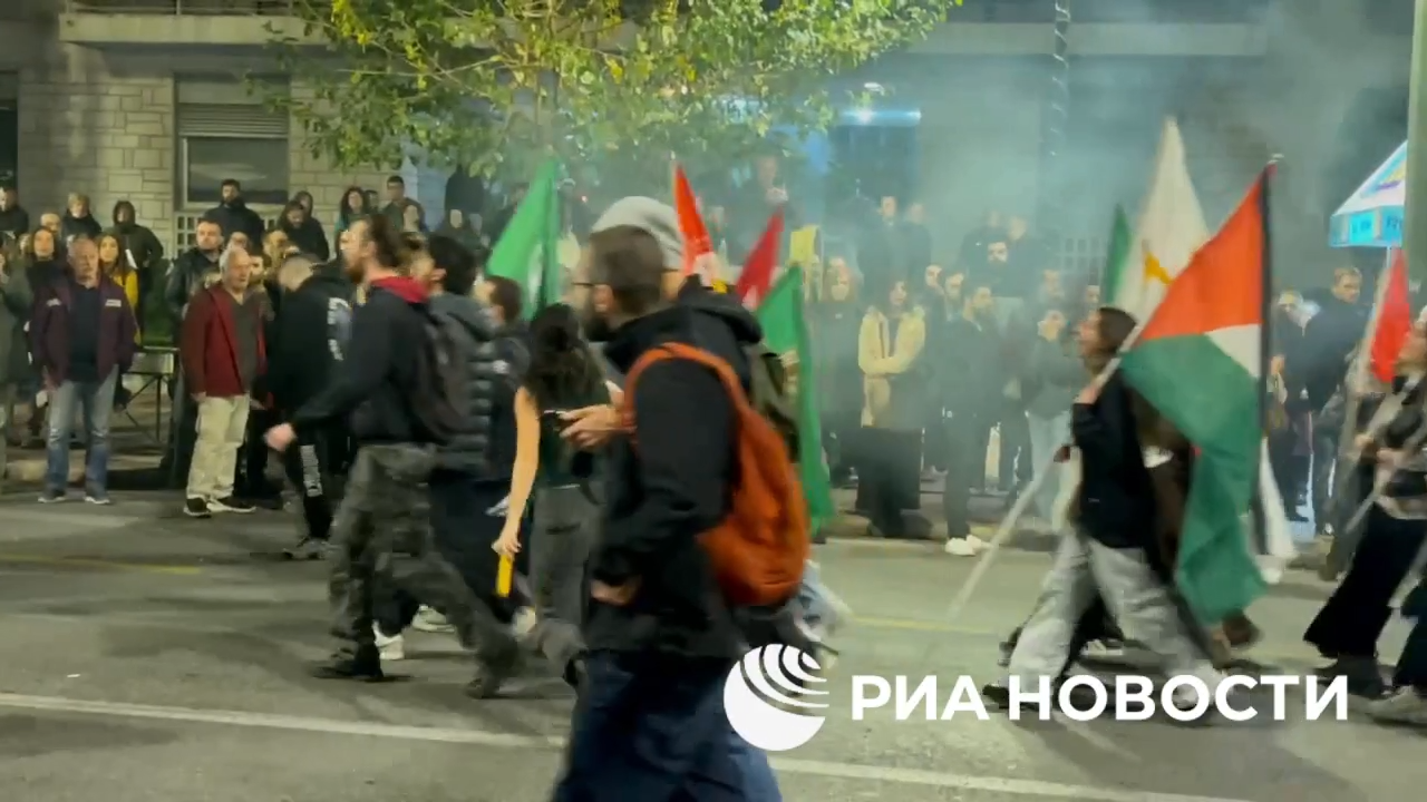 Manifestation avec des slogans en faveur de la Palestine