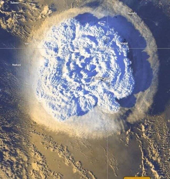 Éruption à Hunga Tonga-Hunga Ha'apai