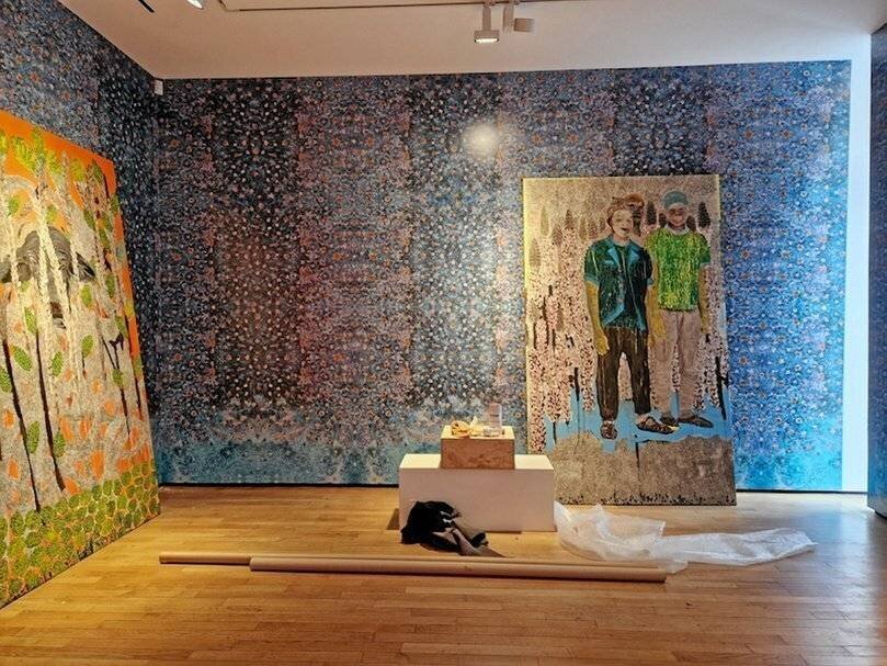 Préparation de l'exposition à la Galerie Templon à Paris.