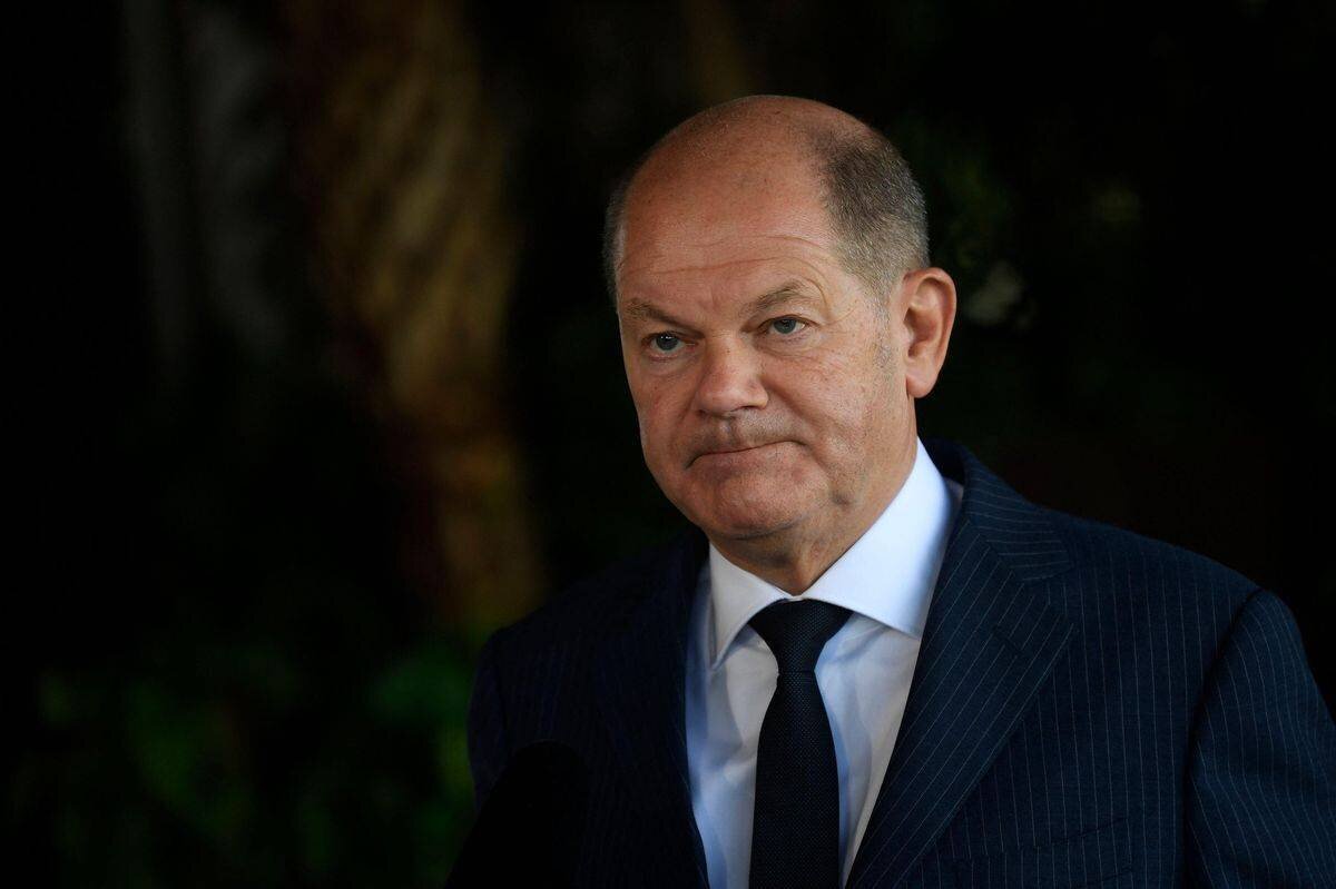 Olaf Scholz lors d'une conférence de presse au sommet du G20 à Rio de Janeiro, Brésil, le 19 novembre 2024.