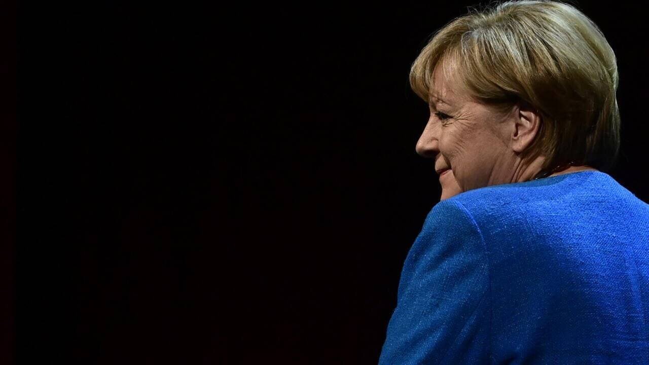 Angela Merkel lors de sa première interview après son retrait de la vie politique, à Berlin, le 7 juin 2022.