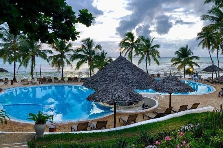 Vue d'un des complexes hôteliers à Zanzibar