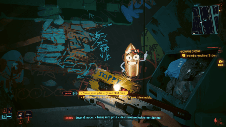 Choix du mode de tir sur Skippy