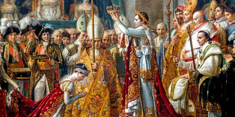 Détail du tableau Sacre de l'empereur Napoléon Ier et couronnement de l'impératrice Joséphine dans la cathédrale Notre-Dame de Paris, le 2 décembre 1804, de Jacques-Louis David.