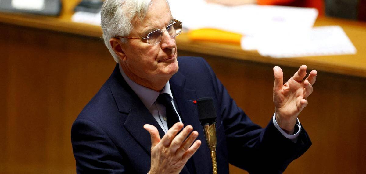 Michel Barnier lors d'une session de questions au gouvernement à l'Assemblée nationale à Paris, France, le 26 novembre 2024.