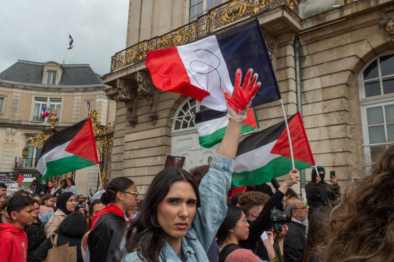 Manifestation à Nancy, France, le 1er juin 2024, en soutien à la Palestine