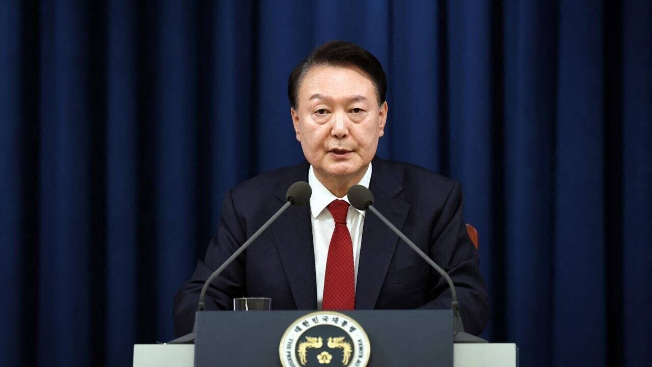 Le président sud-coréen Yoon Suk Yeol a annoncé la mise en place de la loi martiale, mercredi 3 décembre 2024, à Seoul, avant de l'annuler.