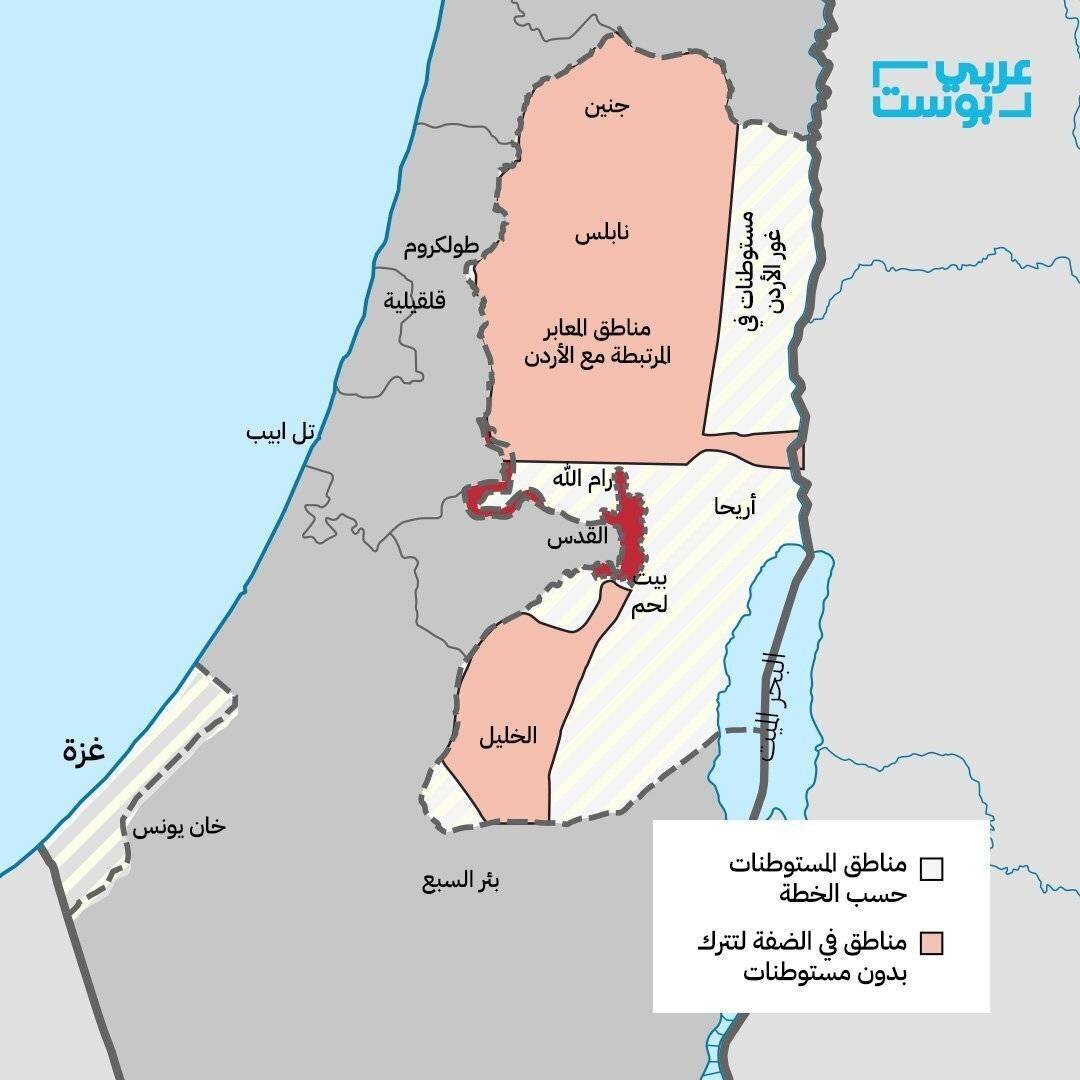 Division de la Cisjordanie selon le plan Alon