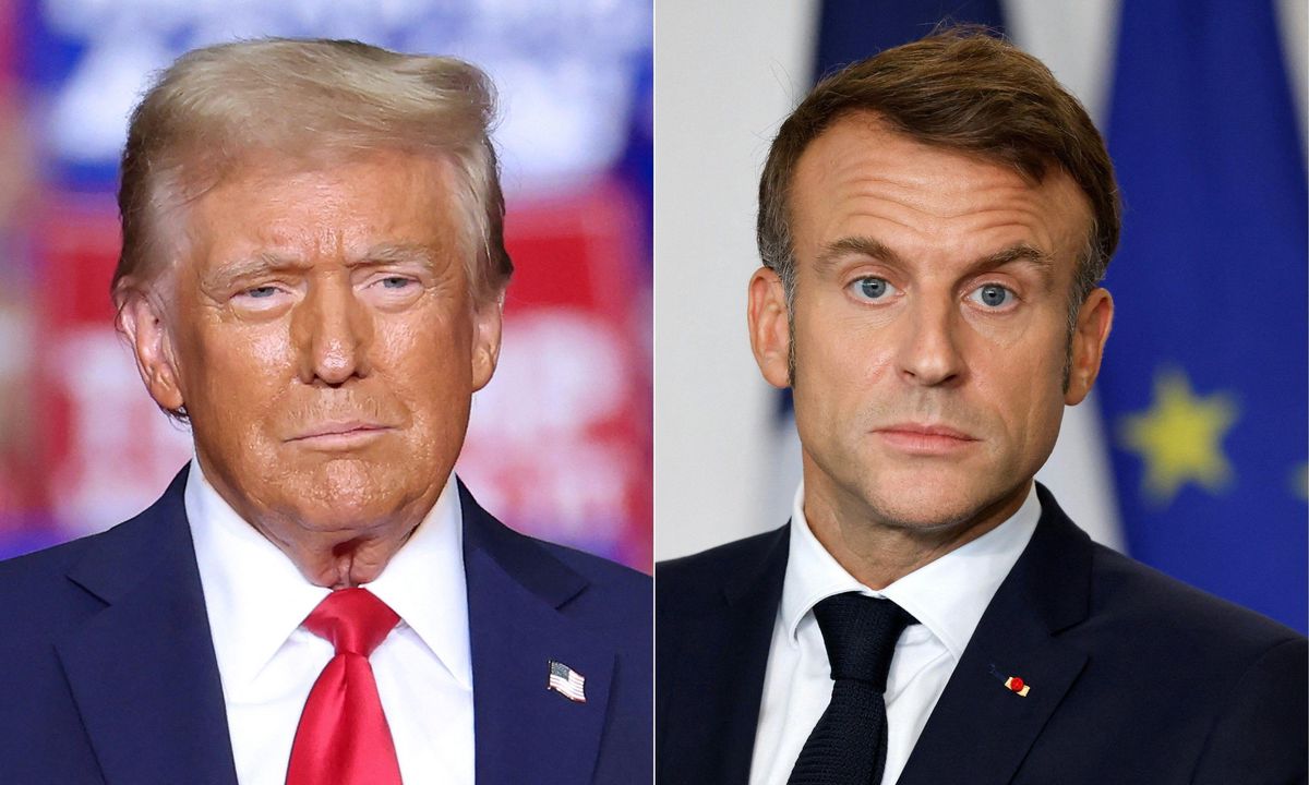 Emmanuel Macron et Donald Trump lors d'une conférence de presse.