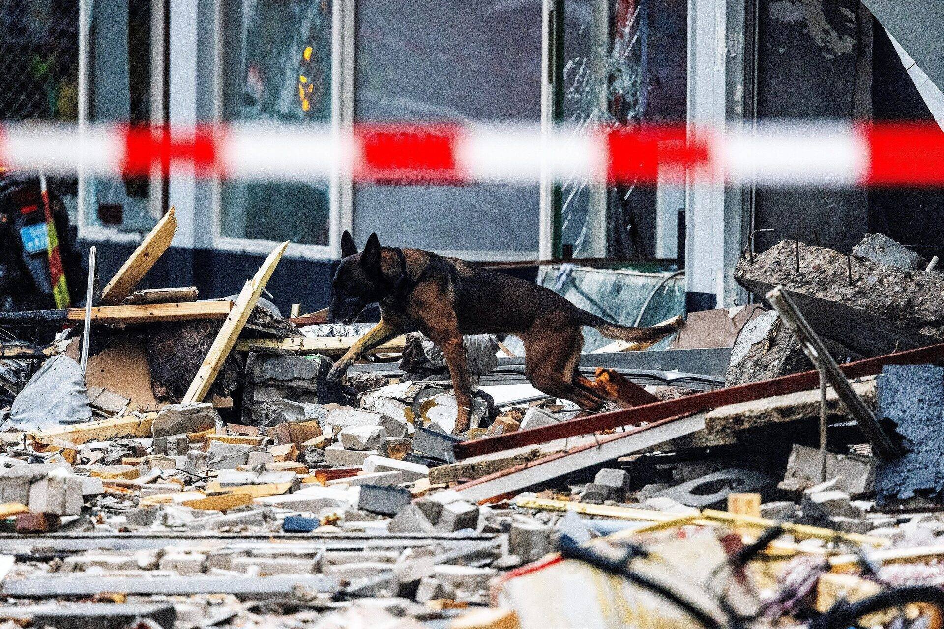 Débris après l'explosion