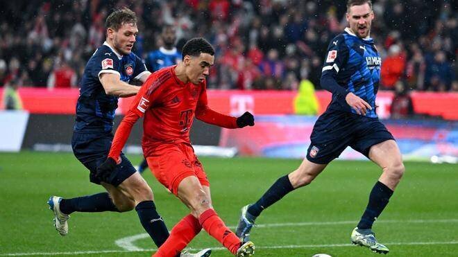 Musiala lors de son deuxième but contre Heidenheim.