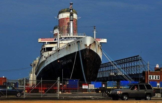 SS United States near an Ikea store in Philadelphia