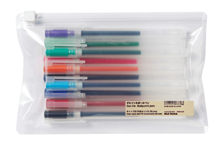 Stylos gel colorés, 15 € pour 10