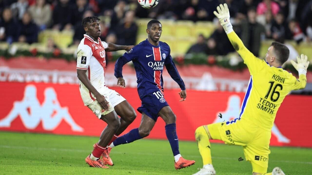 Ousmane Dembélé, double buteur lors de la victoire du PSG à Monaco