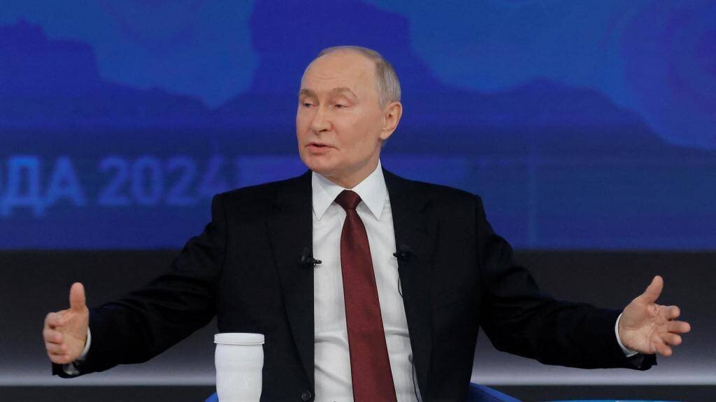 El presidente ruso, Vladimir Putin, este jueves en su rueda de prensa anual de fin de año.