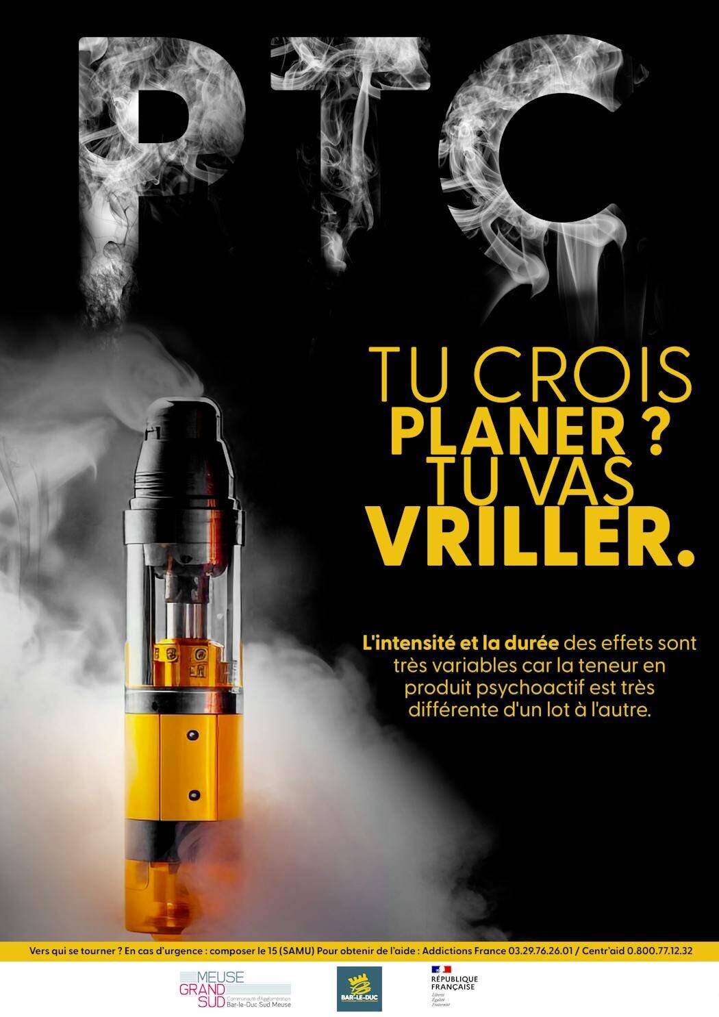 Affiche de prévention sur les risques liés au PTC communauté agglomération Meuse Grand Sud