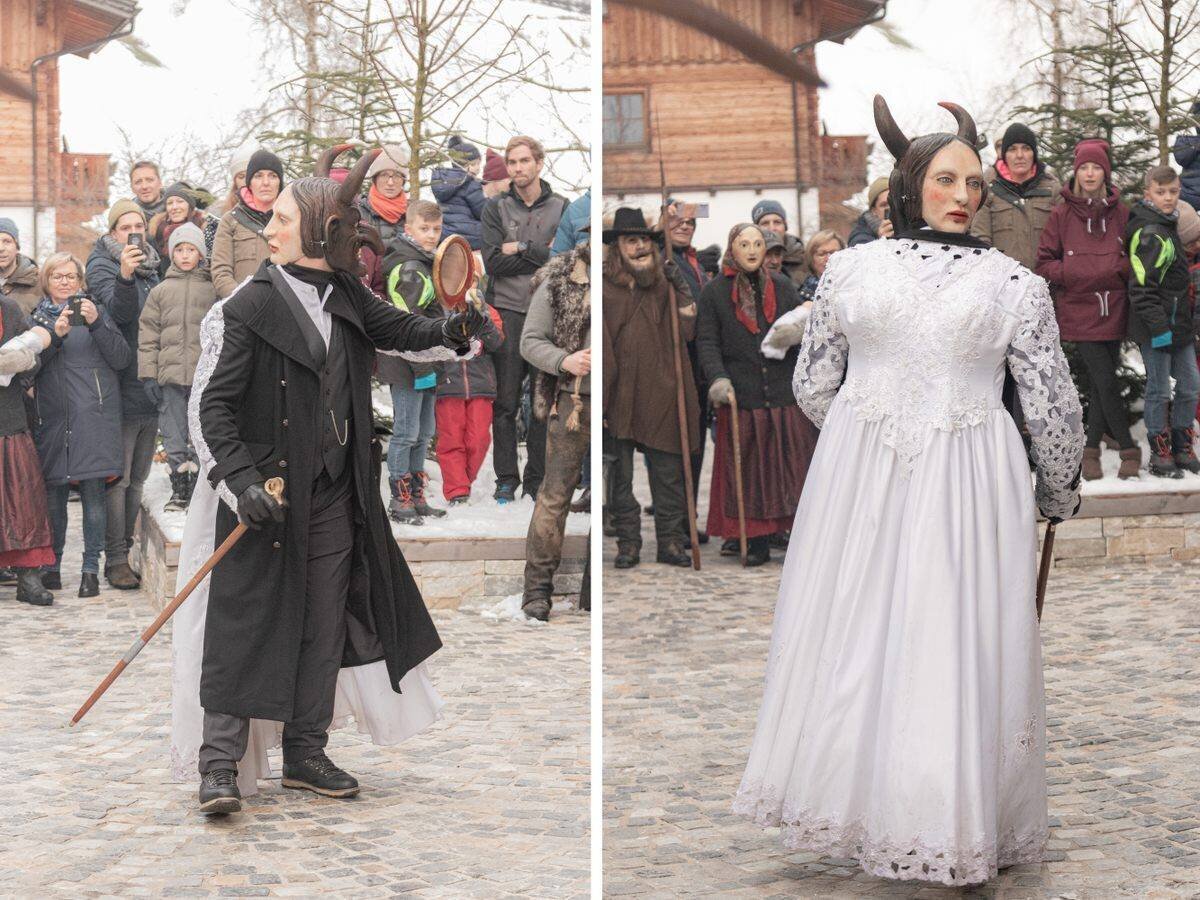 Perchta, figure emblématique à Grossarl, mi-démon, mi-femme.