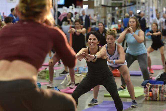 Un cours de HIIT lors du festival Wellness Your Way, au Colorado Convention Center, à Denver (Etats-Unis), le 16 août 2019.