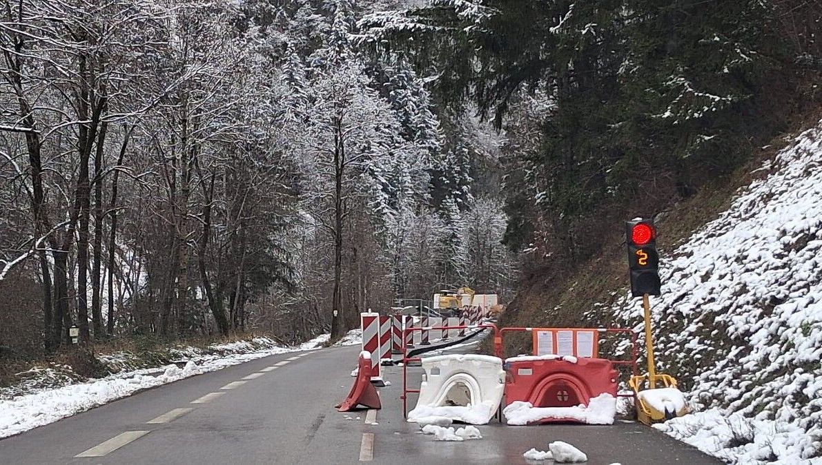 La route départementale 530 en Isère, en conditions hivernales