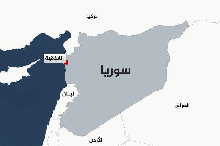 Carte de la Syrie avec la ville de Lattaquié