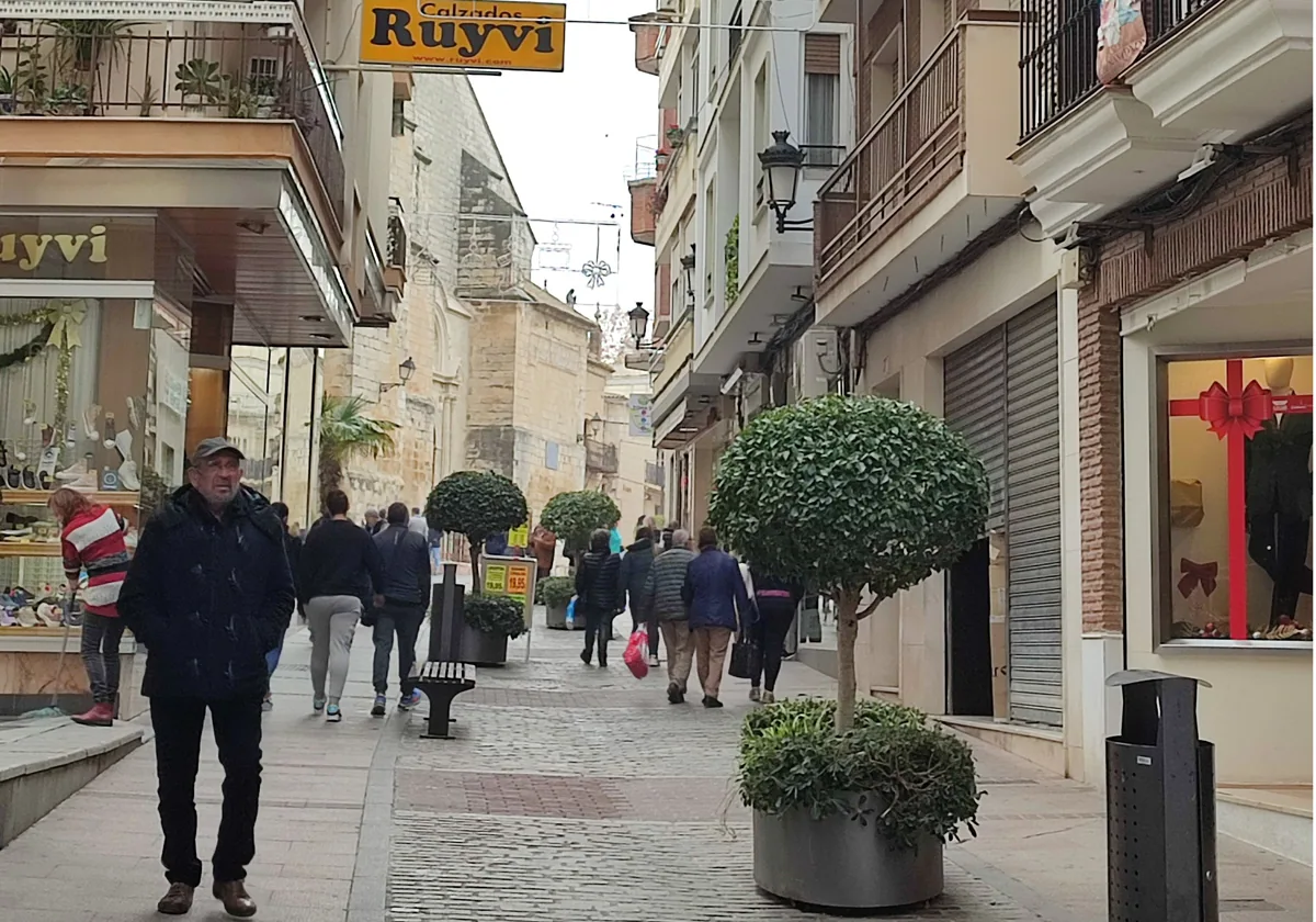 Calle Juan Palma García, une des rues commerçantes de Lucena
