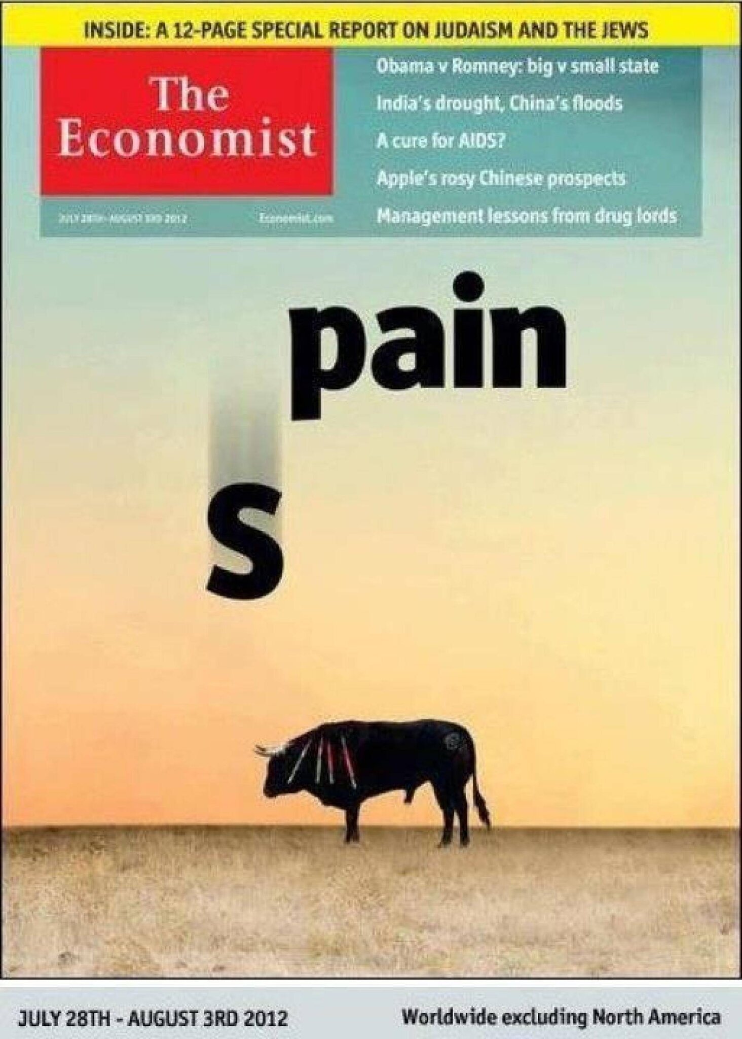 Couverture de *The Economist* de juillet 2012.