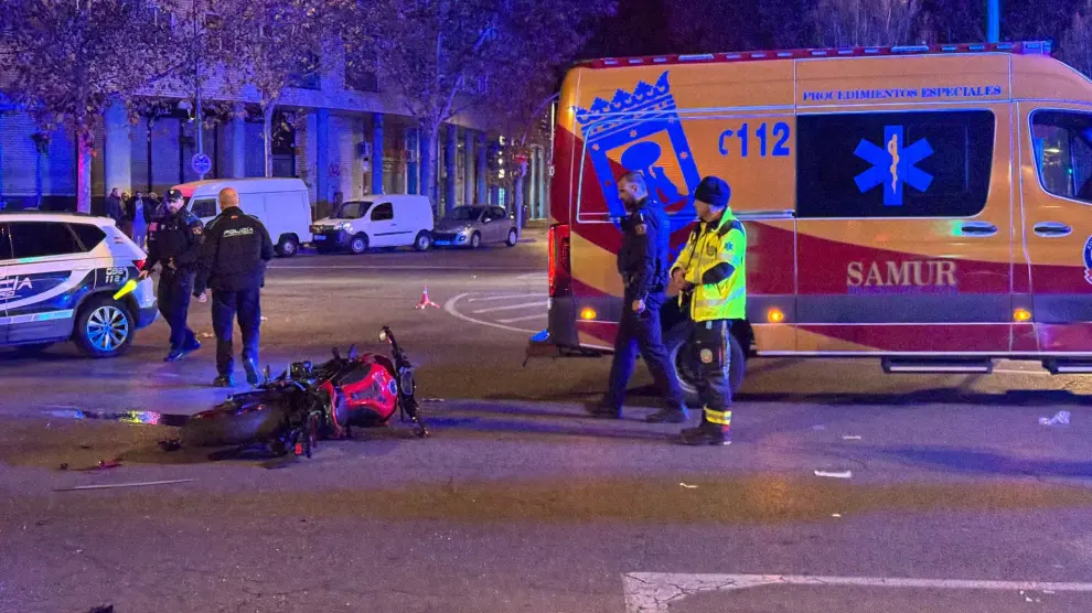 Accident de moto survenu lors de Nochebuena à Madrid