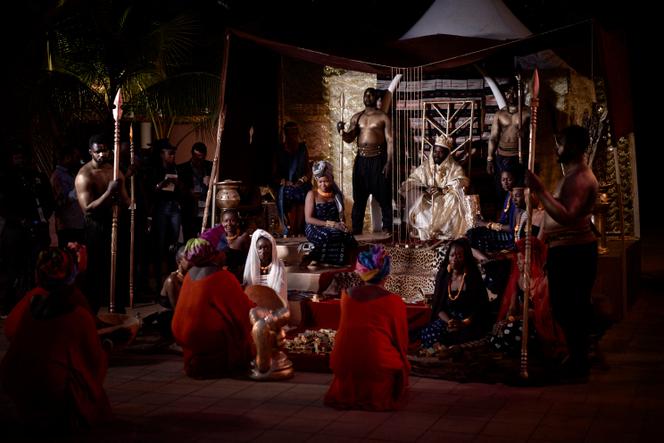 Représentation de la cour de Mansa Moussa lors du Salon international de l’or Afrik’Or à Bamako.
